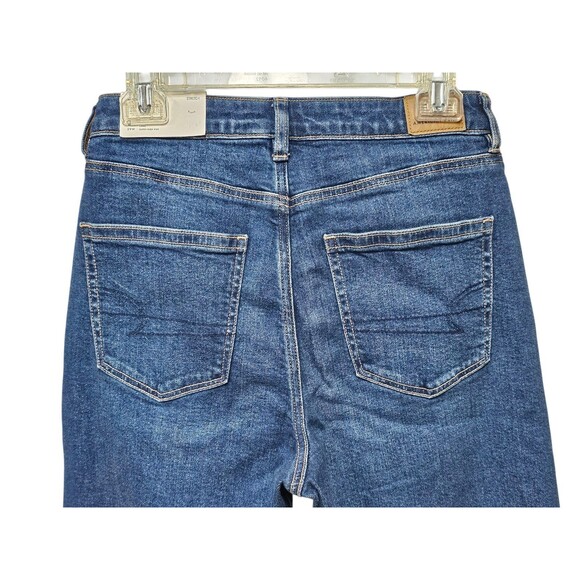 American Eagle Mom Jeans Super High Rise Womens 8 Long 29W Stretch Medium Wash - Picture 6 of 16